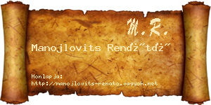 Manojlovits Renátó névjegykártya